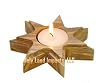 Olive Wood Bethlehem Star Candle Holder.