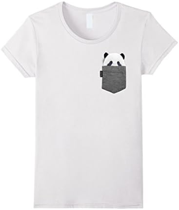 Women's Panda in Your Pocket Tshirt Panda Shirt Small White
