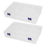 uxcell パーツボックス クリアプラスチック デタッチャブル 10グリッド ねじ電子部品 ストレージ ボックス 2 個