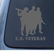 US VETERAN - Military - Vinyl Car Decal Sticker #1322 | Vinyl Color: Silver