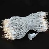 Novelty Lights, Inc. CG100/20-W-CL Commercial Grade Heavy Duty Christmas Mini Christmas Light Set, Clear, White Wire, 100 Light, 50 Long, Connect 10 (Standard is Connect 5)