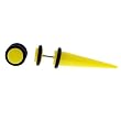 Acrylic Neon Yellow Fake Taper - 16g Ear Wire - 8mm Fake Part - Sold as a Pair