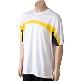 balle de Match Stomp Tennis Crew Shirt - White/Yellow - M05004-WG