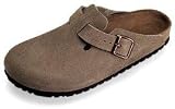 Birko by Christian Birkenstock Taupe Suede Clog