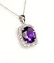 Amethyst & Diamond Framed Pendant - JewelryWeb