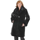 Pamela McCoy Shawl Collar Black Pelted Mink Fur Replica Coat