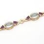Sterling Silver Gold Plated Blue Topaz and Amethyst Bracelet, 7.5"