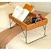 Solid Wood and Wicker Bed Tray (Honey / Black) (24.25