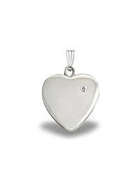 Sterling Silver Heart with Birthstone Locket 1/2 inch x 1/2 inch