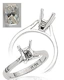 Radiant Diamond Solitaire Engagement Ring 14k White Gold ( 0.85 Ct J -VS2 )