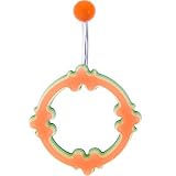 Orange Acrylic Multi-Layered Celtic Belly Ring