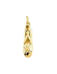 14k Yellow Gold Pointe Shoe Ballerina Slipper Charm