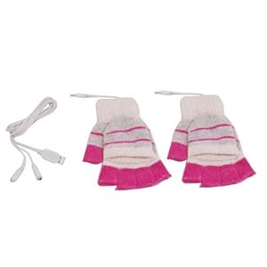 USB 2.0 Heated Warmer Gloves Pink
