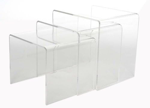 Modern Nest Acrylic Clear 3-Pc Nesting Table Set by Premium Outlet