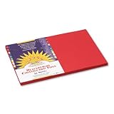 SunWorks P6107 - Construction Paper, 58 lbs., 12 x 18, Red, 50 Sheets/Pack-PACP6107