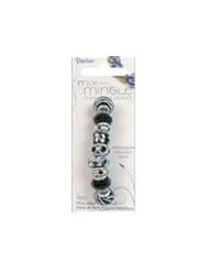 Art and Craft Supply: Darice Mix and Mingle Glass Lined Metal Beads, Black Mix - Darice