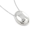Ferroni Oval Necklace With Round CZ 16"+1" Ferroni Oval Necklace With Round CZ 16"+1"