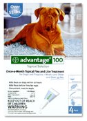 Save $50 each! Advantage Flea Control for Dogs, 55+ lbs Blue, 4 Month at CritterWarehouse!