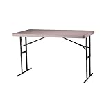 Outdoor Living : Lifetime #22730 Advantage 5-Foot Adjustable Folding Table, Putty (60 x 30-Inch Molded Top)