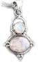 Sterling Silver Double Rainbow Moonstone Pendant