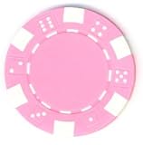 Pack of 50 Pink - DICE Design 11.5 gram Poker Chips