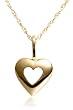 14k Yellow Gold Children's Heart Pendant, 15"