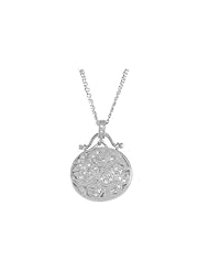 Cubic Zirconia Locket Necklace in Sterling Silver