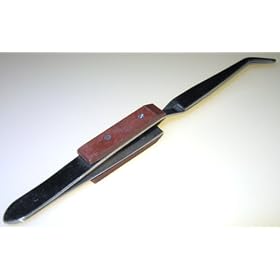 TWEEZERS w/Cross Locking Action, Curved Tips & FIBER HANDLES
