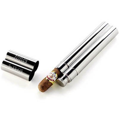 stainless steel cigar case/flask combo