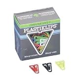 Baumgartens Plastic Paper Clips, Assorted Sizes, 315/BX, Assorted Colors