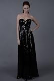 Sequined Black Strapless Gowns by Sherri Hill