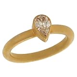 Bezel Set Pear Shaped Champagne Diamond Ring .51cttw