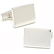 Engravable Sterling Silver Infinity Edge Rectangular Cufflinks