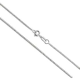14K White Gold Venetian Box Chain - 18" by 