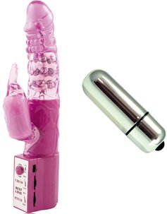 Purple Pearl Carrot Top Rabbit Vibrator Sex Toy Kit