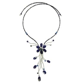 Lapis lazuli and crystal choker, 'Jungle Blossom' by Lazuli