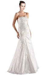 Strapless Floor Length Sheath Mermaid Taffeta Lace-Up  Dress