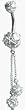 .925 sterling silver belly button ring dangle