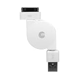 Macally Retractable USB to 30 Pin Cable White ResyncCable