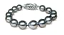 8.5x11mm Black Tahitian South Sea Cultured Pearl Bracelet - 7 inches