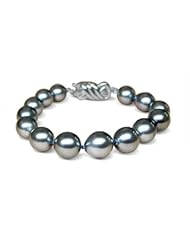 8.5x11mm Black Tahitian South Sea Cultured Pearl Bracelet - 7 inches