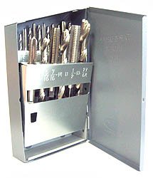 Tap and Drill Set in metal case - Inch Sizes, 6-32 to 1/2-13