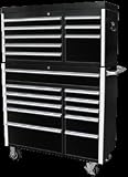 Montezuma BK4119C 41 19-Drawer Top Chest Roller Cabinet Toolbox Combo (Black) (1-BK4108CH, 1-BK4111TC).