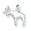 Sterling Silver Moose Charm with 20 inch Sterling Silver Chain