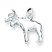 Sterling Silver Moose Charm with 20 inch Sterling Silver Chain