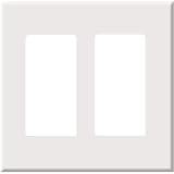 Leviton 80309-SW Decora Plus Screwless Snap-On Wallplate, 2 Gang, White