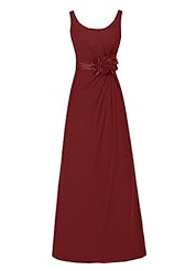 Open-Back Chiffon Evening Dress/Bridesmaid Dress/Wedding Party Dress 