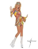 Womens Adult Long Sleeve Go Go Dress Sexy Retro Hippy Girl 60s 70s Costume 1960s 1970s Disco Party Outfit