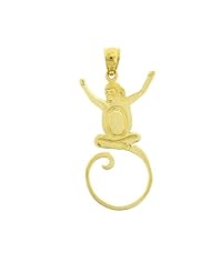 Dazzlers Solid 14k Gold Monkey Charm Pendant Available in three colors from jewelsberry (weights: 1.8 grams only)