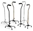 ^Aluminum Quad Canes - Large Offset Handle Quad Canes with 8" x 12" Footprint - Chrome Min.Order is 1 CS ( 2 Each / Case; )